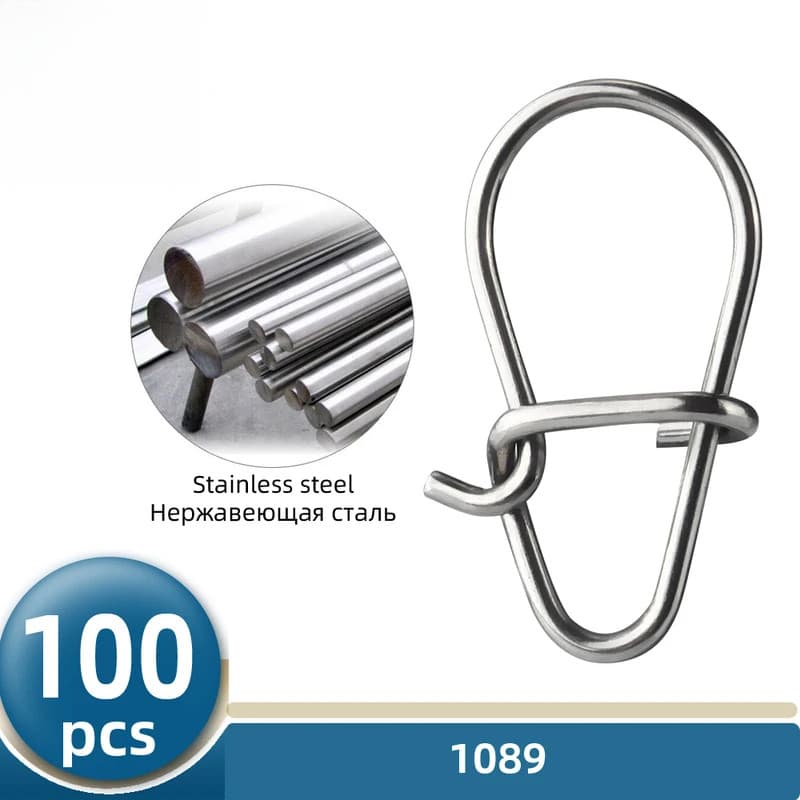 100X Conector Giratório de Aço Inoxidável 304 para Pesca, Acessórios de Pesca, Ferramenta para Peixes