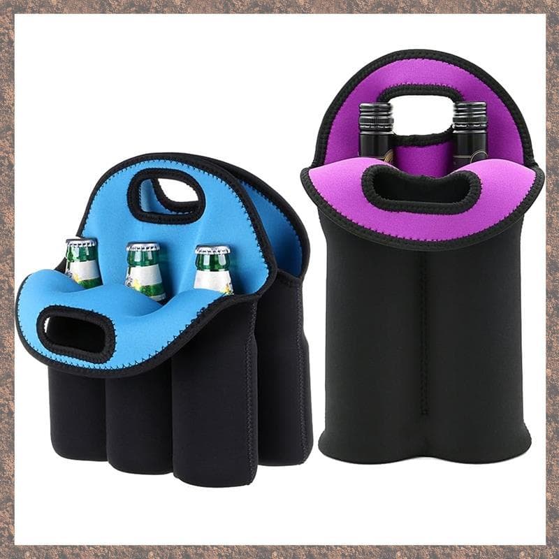 (Vyos) Conjunto Isolado De Neoprene Para Vinho E Cerveja-Alça De Transporte Segura , Perfeito Viagens