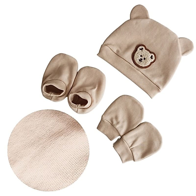 Kellnny 1 Conjunto De Bonés Fetais De Desenho Animado Para Bebê Com Luvas E Meias Macias Confortáveis