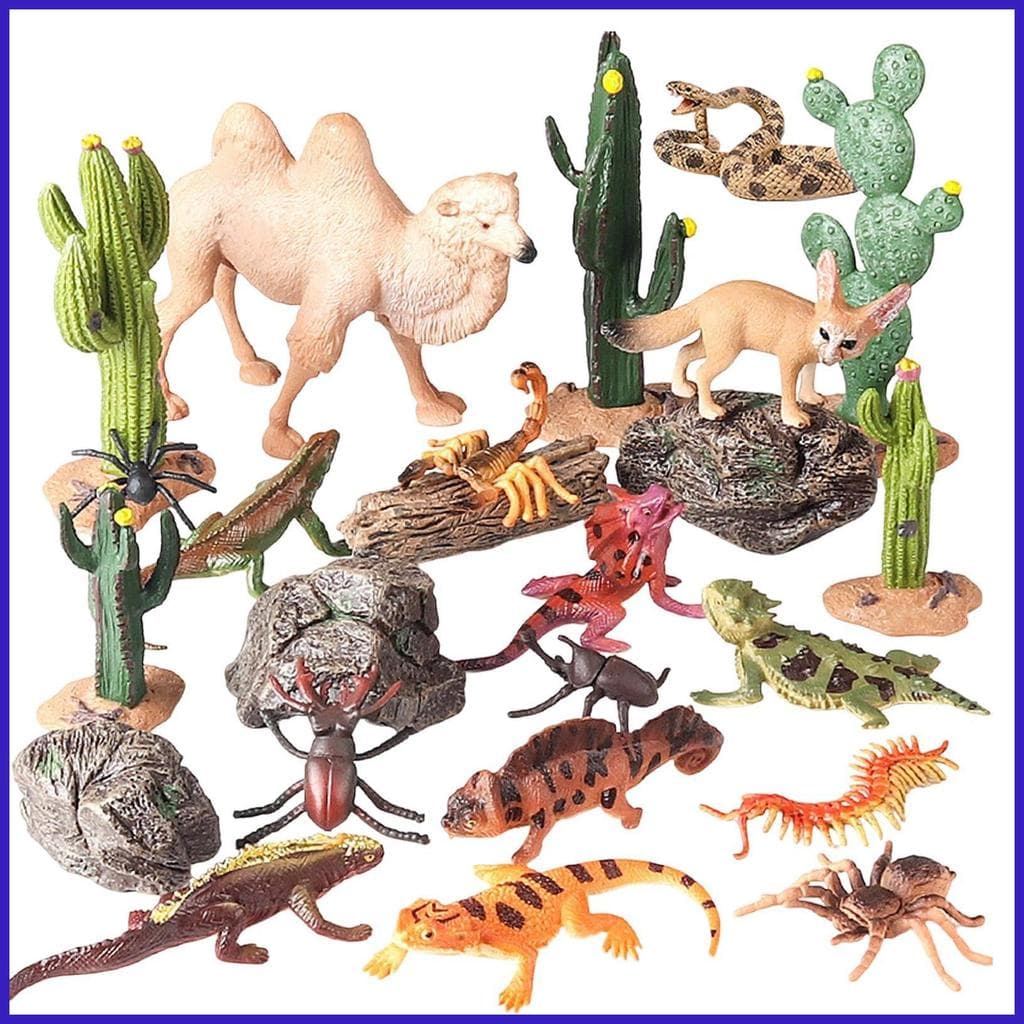 Estatuetas De Animais Decoração De Casa 24 Peças Plantas Modelo Brinquedos Realistas Do Deserto Paisagem Em Miniatura Pa