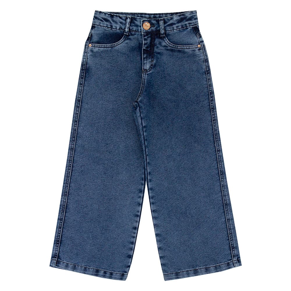 Calça Juvenil Look Jeans Wide Leg Jeans