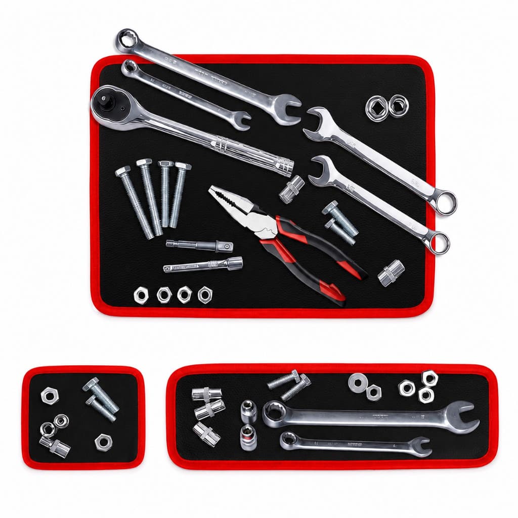 Kit 3 Tapetes Magnéticos Flexíveis para Ferramentas - Bandeja Magnética para Parafusos e Peças