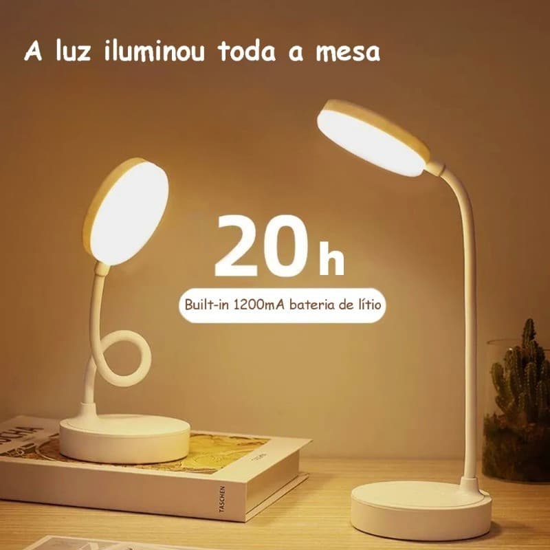 Luminária De Mesa Recarregável Led Com Proteção Os Olhos Usb Iluminaria Abajur Lâmpada De Mesa Para Quarto