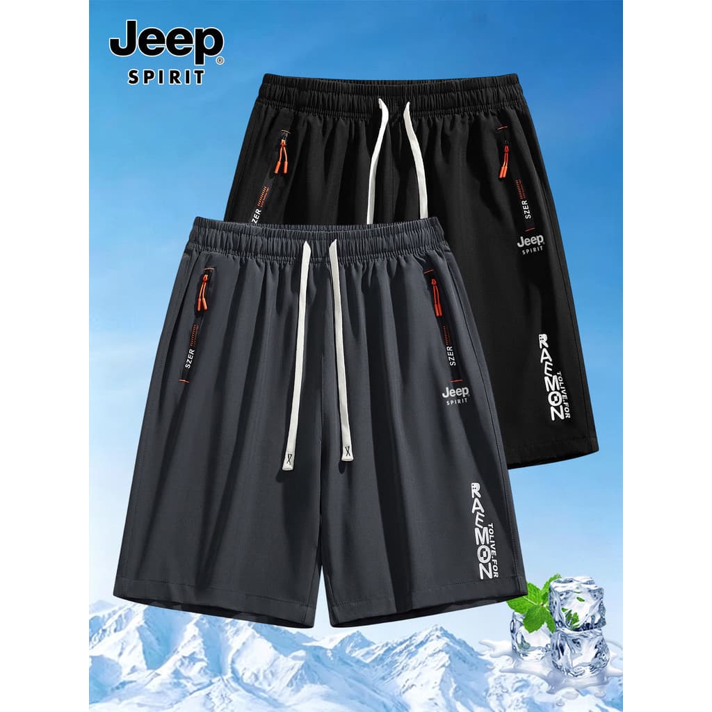 Jeep gelo seda de secagem rápida Shorts casuais masculino verão novo estilo respirável solto pai calças de cinco pontos