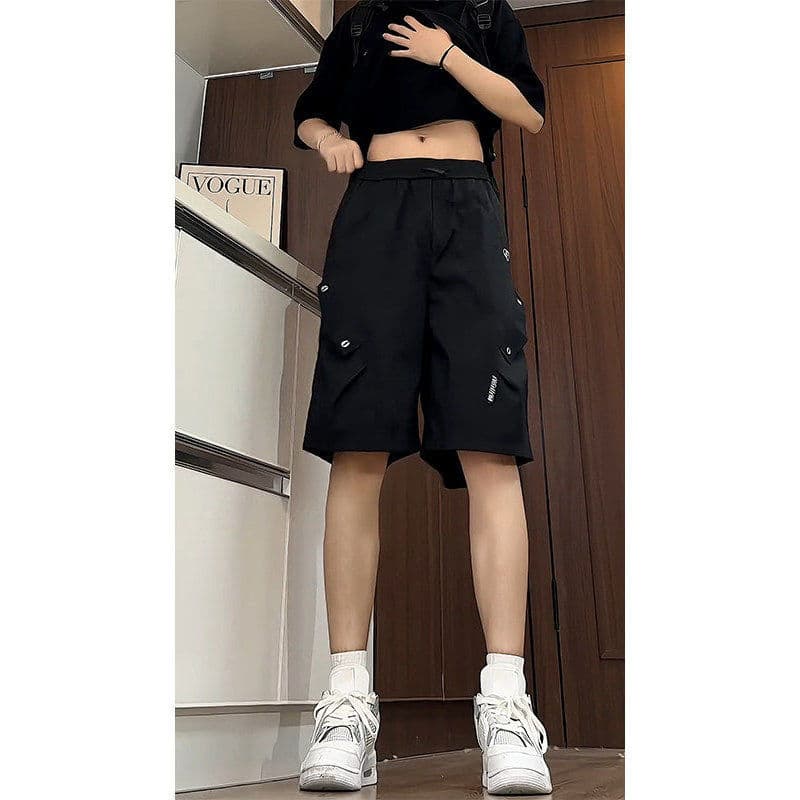 Americano Multi-bolso geral Shorts masculino verão solto esportes calças de cinco pontos Street Wear bonito High-End cal