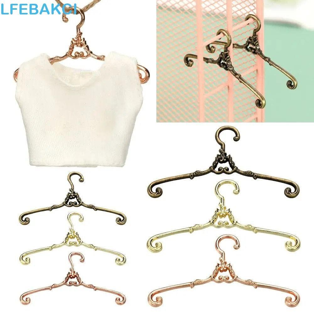 Lpebakci 5 Peças Cabide De Roupas De Boneca , Mini Retrô À Prova De Vento , Metal Durável 4/6.5cm Rack Bonecas