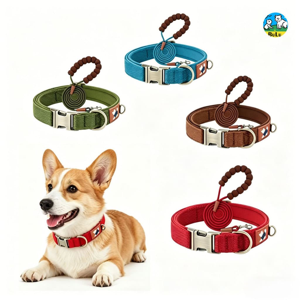 Coleira Cachorro Anti Puxão Guia Ajustável Fivela Metal Coleira Gato Cachorro Pequeno Reforçada Náilon