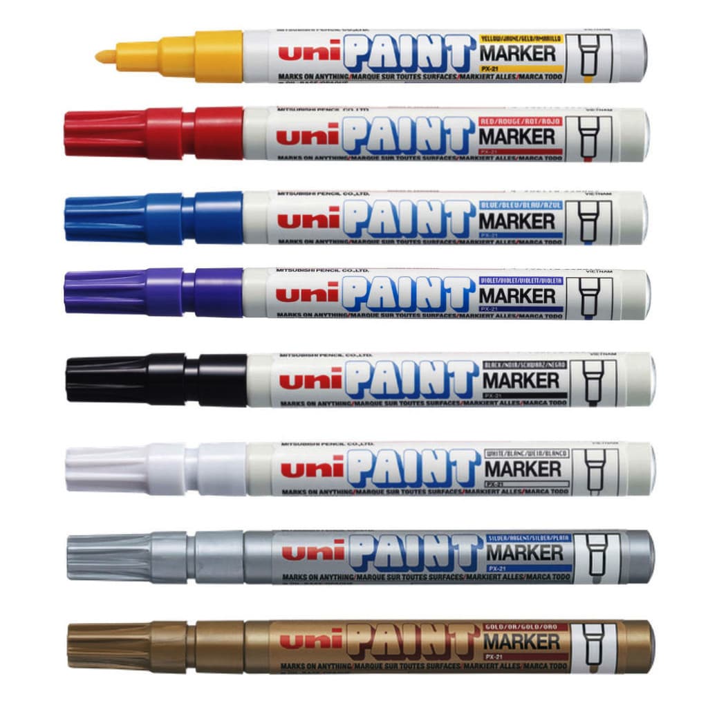 Caneta Marcador Permanente Uni Paint Marker PX-21 8 Cores