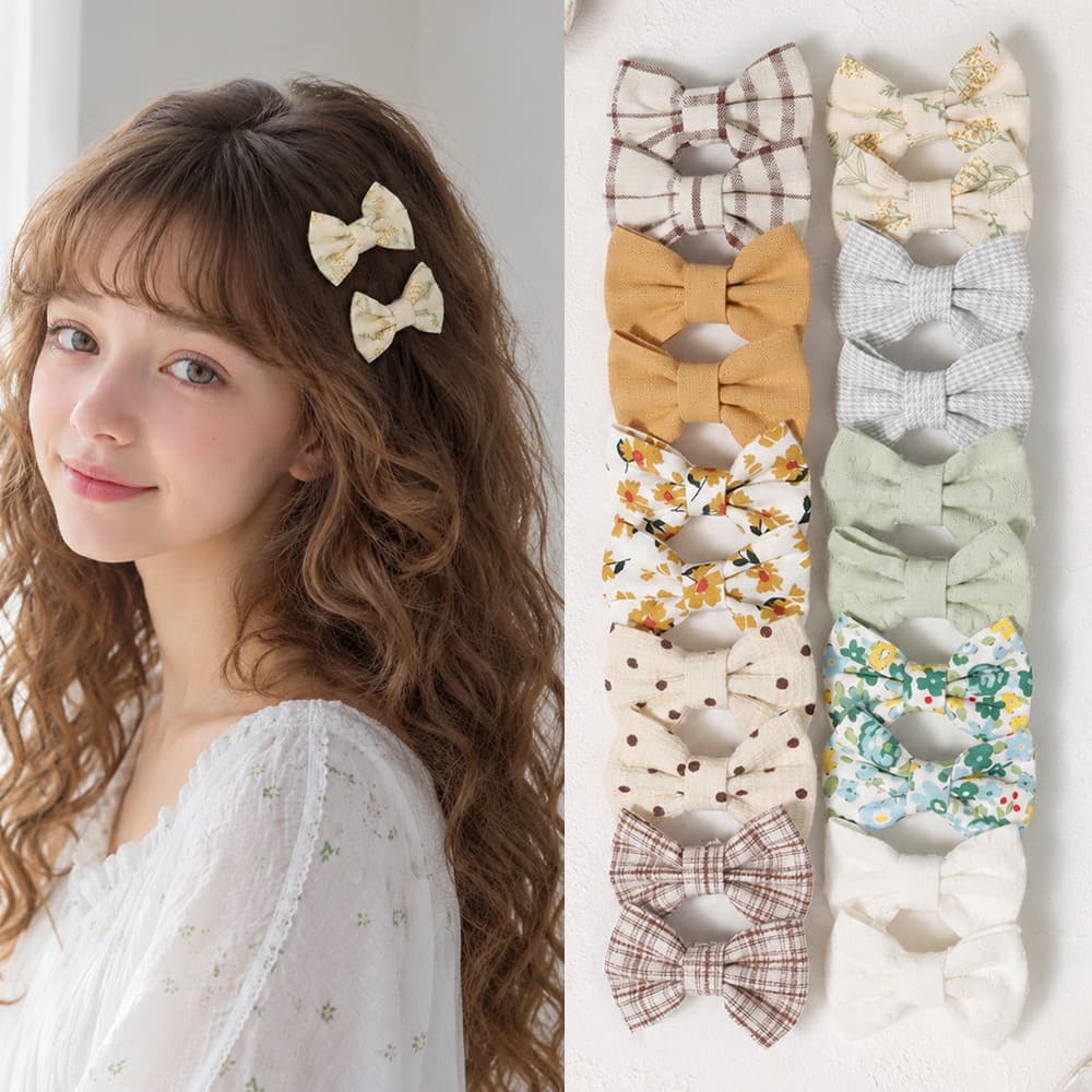 1 Conjunto De Grampos De Cabelo Para Meninas Com Laço De Tecido , Laços De Princesa Diários Versáteis , Acessórios Fofo