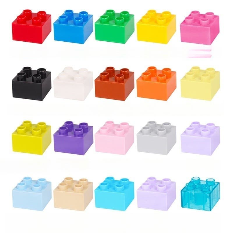 50PCS Compatível com blocos grossos acessórios de blocos de construção de partículas grandes quadradas com 4 furos peças