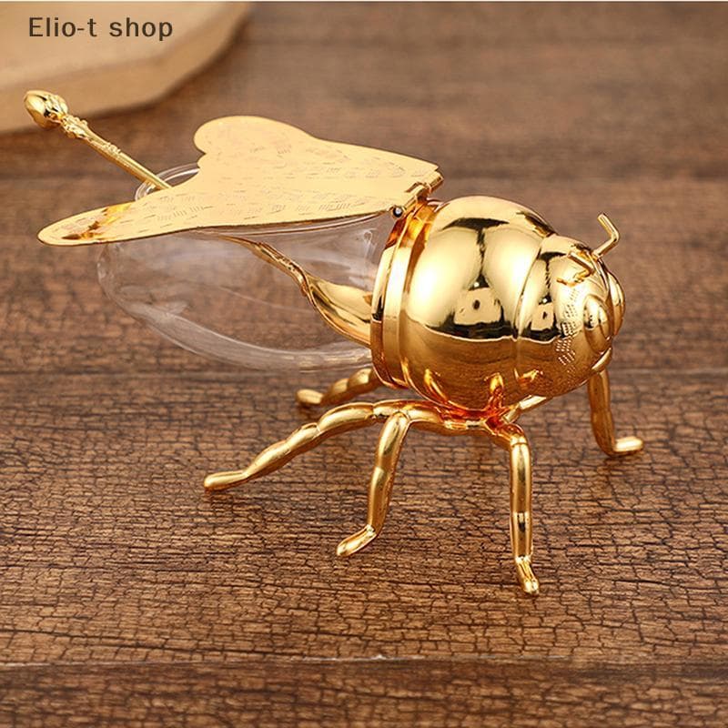 Elio-t Luxuoso Pote De Mel De Abelha Frasco De Armazenamento Ornamento Decorativo Tempero Transparente Especiarias De Co