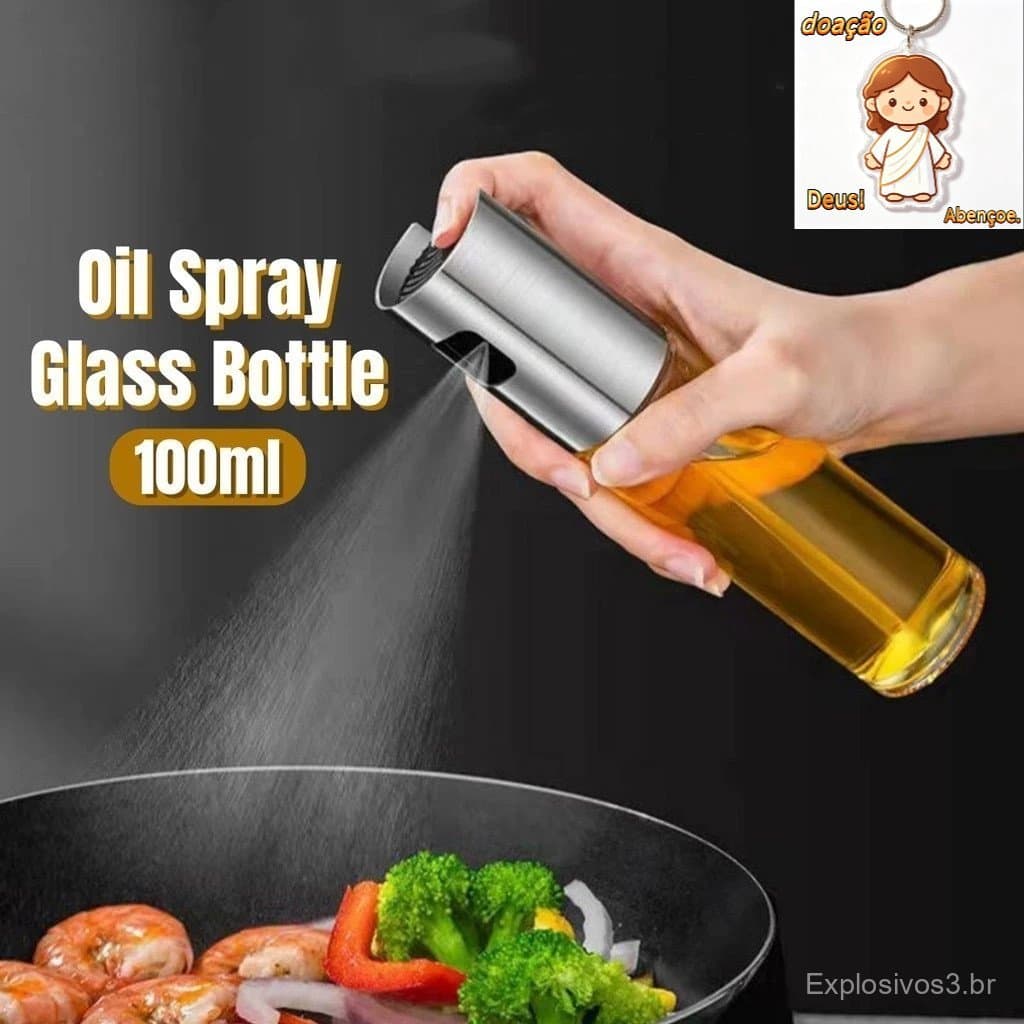 Kit 4/7/10 Spray Pulverizador Vidro Inox Borrifador Azeite salada 100ml Vinagreessenciais De Cozinha Promoções