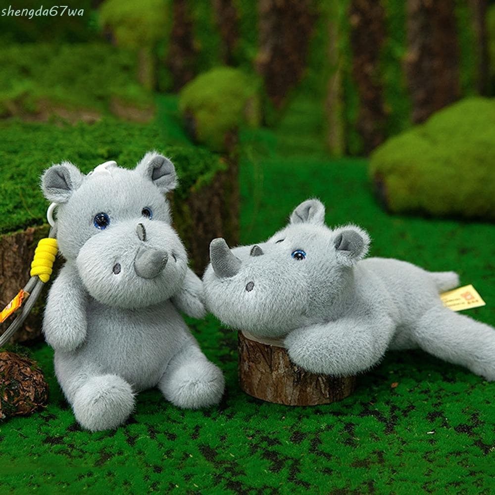 SHENGDA Rinoceronte Boneca Pingente , Almofada De Pulso Animal Brinquedo De Pelúcia , Fofo Dos Desenhos Animados Confort