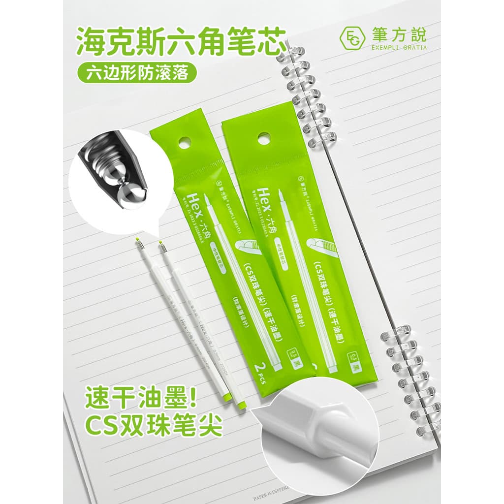 Caneta Fang Diz Recarga Hexagonal Tipo Push Recarga de Caneta Gel Universal Recarga Preta cs Head Preto Secagem Rápida S