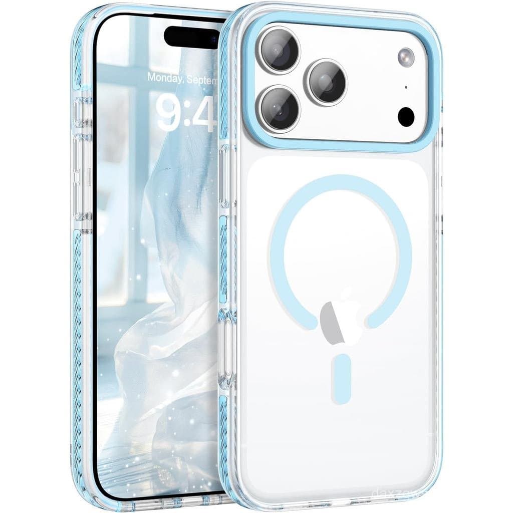 Capa Magnética BENTOBEN para 17 Pro Max 6.9", Compatível com Magsafe, Protetora à Prova de Choque, Transparente, Fina, A