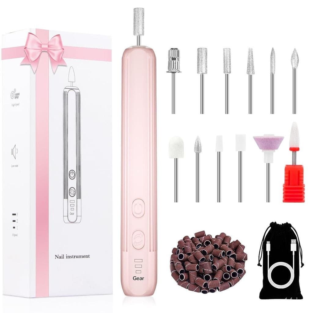 Lixa de Unhas Elétrica, Kit Profissional de Manicure e Pedicure, Conjunto de Lixas de Unhas Elétricas Sem Fio, Ferrament