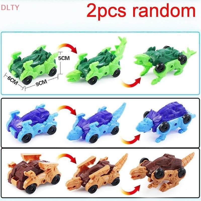 DL 2 Peças Brinquedo De Deformação De Dinossauro Infantil Carro Deformado Brinquedos Infantis Faça Você Mesmo Montagem T