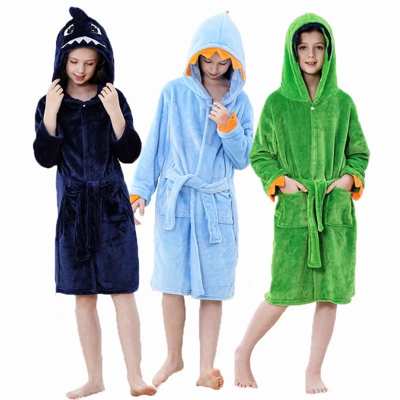 Crianças Pijamas Robe Outono Inverno Flanela Roupão Quente Para Meninas 3-14 Anos Adolescentes Meninos Menina