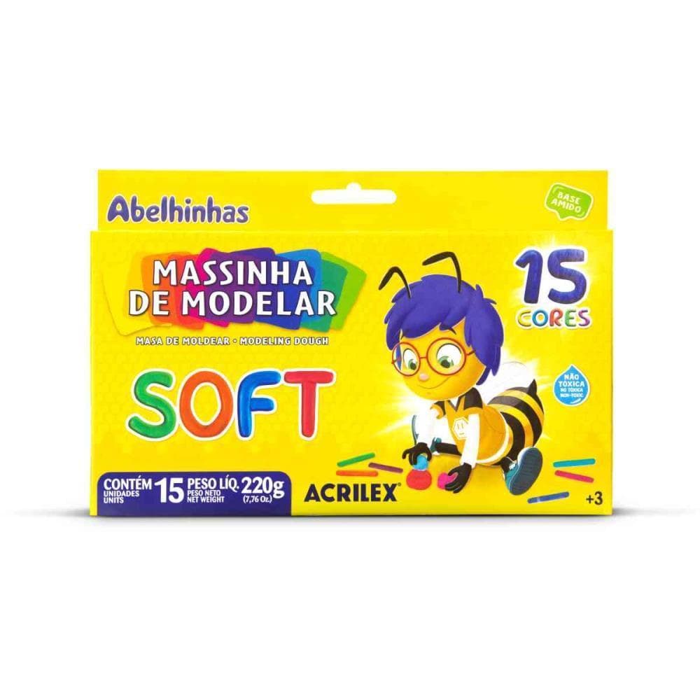 Massa para Modelar SOFT 15 Cores 220G.