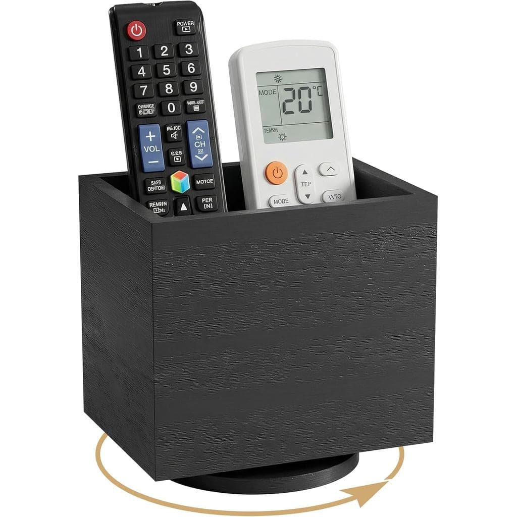 360 °   Suporte Giratório para Controle Remoto, Suporte de Madeira para Controle Remoto de TV para Mesa, Organizador de