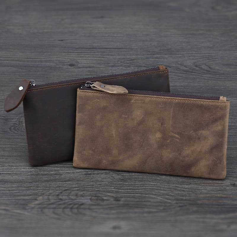Nova moda artesanal simples carteira masculina longa embreagem All-Match High-End Ultra-fino carteira Retro feminino sac