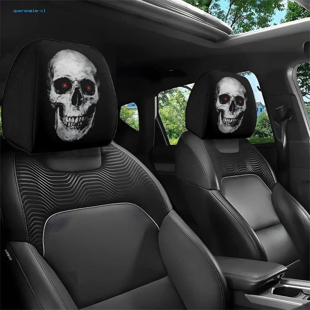 Universal Headrest Cover Cute Car Ghost Face Covers – Seat Protector Stretchy Accessory for Most Cars for Southeast