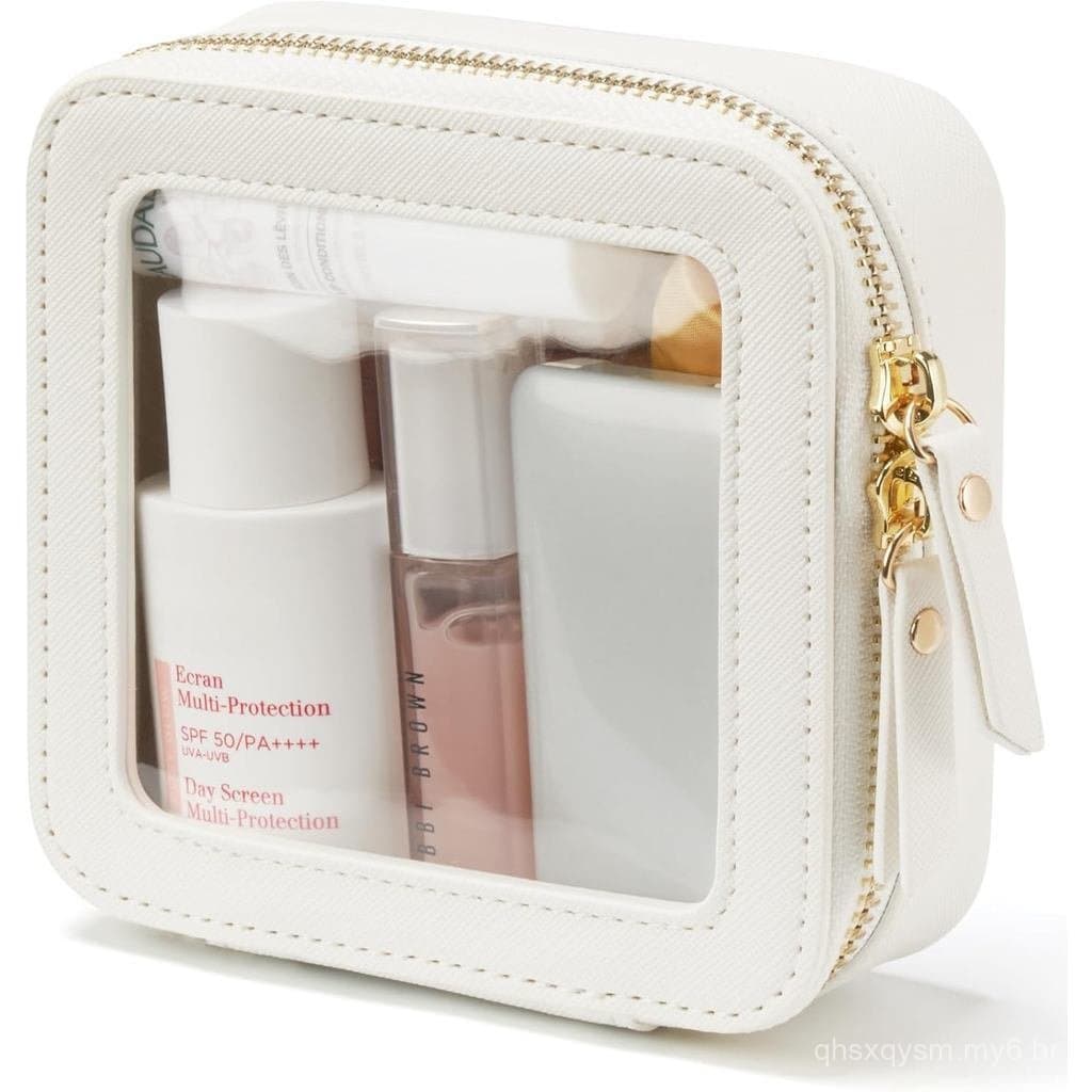 Bolsa de Maquiagem Transparente Popvibe, Bolsa de Maquiagem de Viagem Transparente com Zíper, Organizador de Maquiagem P