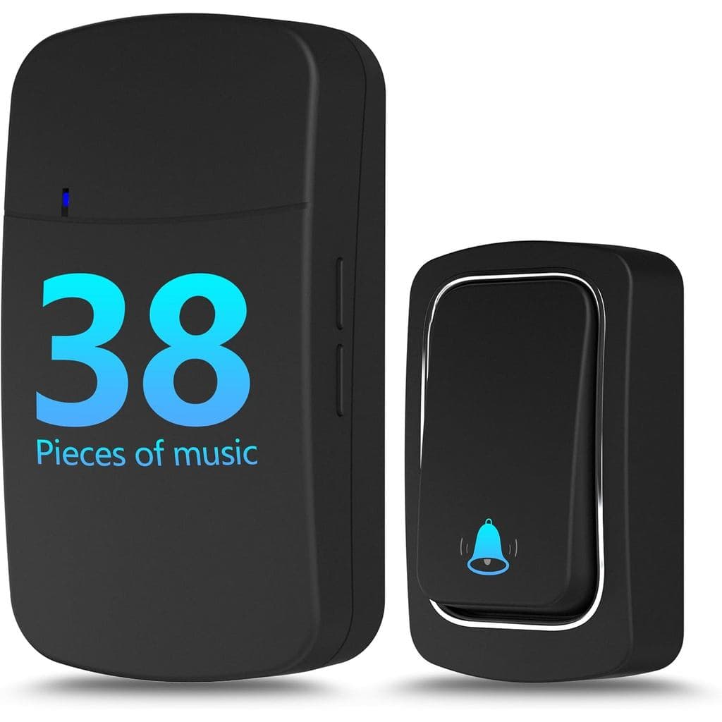 Campainha Sem Fio Sem Necessidade de Bateria, Botão Externo à Prova d'Água Autoalimentado e Receptor Plug-in, Kit de Cam