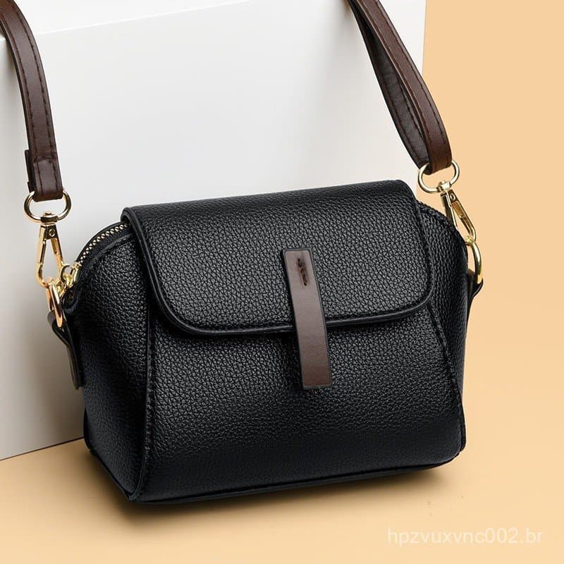 Bolsa de Ombro das mulheres Moda Messenger Bag Couro Macio Pequeno Saco Moda All-Match Ombro Popular Saco das Mulheres C