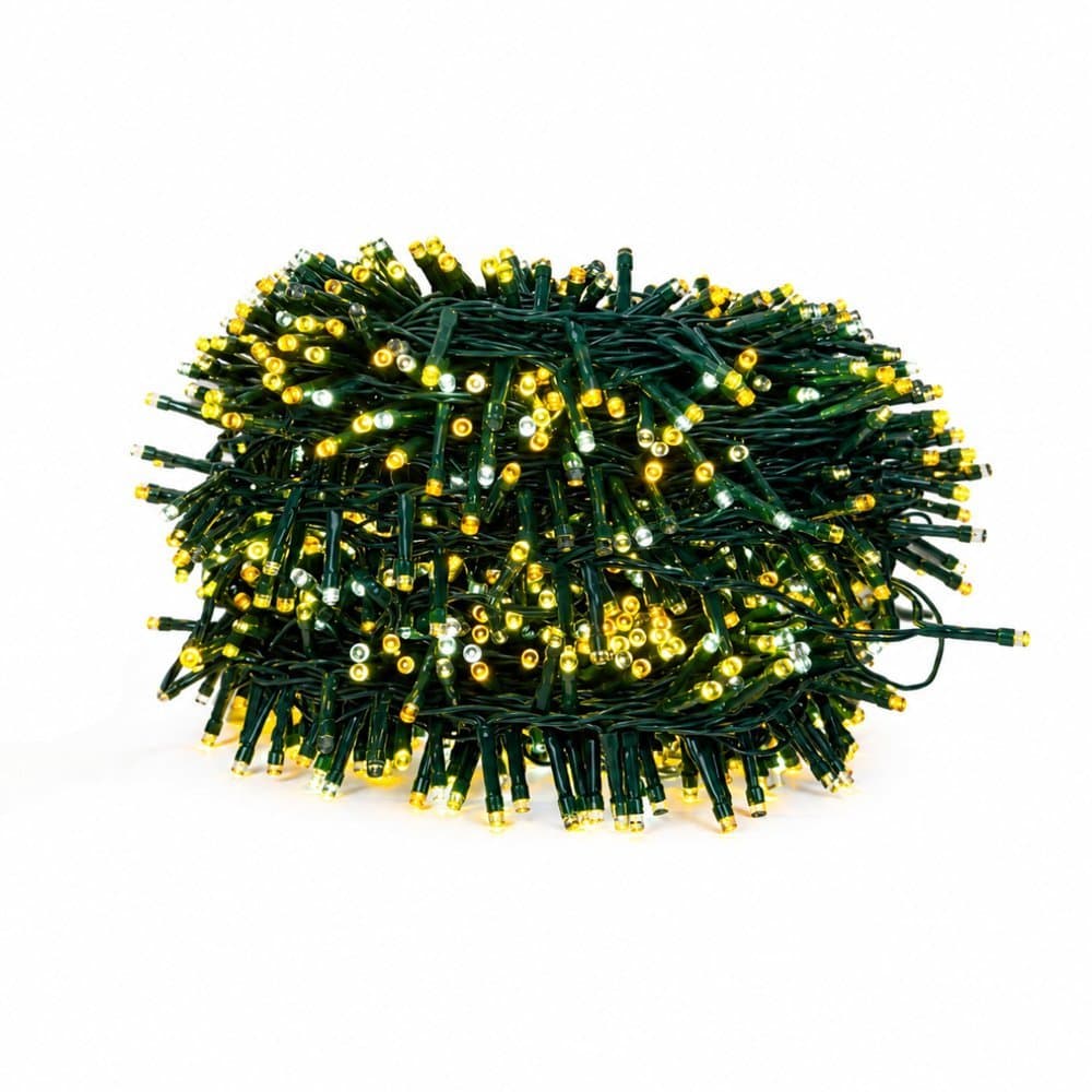 Pisca Natal LED Strobo 50 Metros 1600 LEDs 5 Tons de Branco Quente Cordão Bivolt IP44