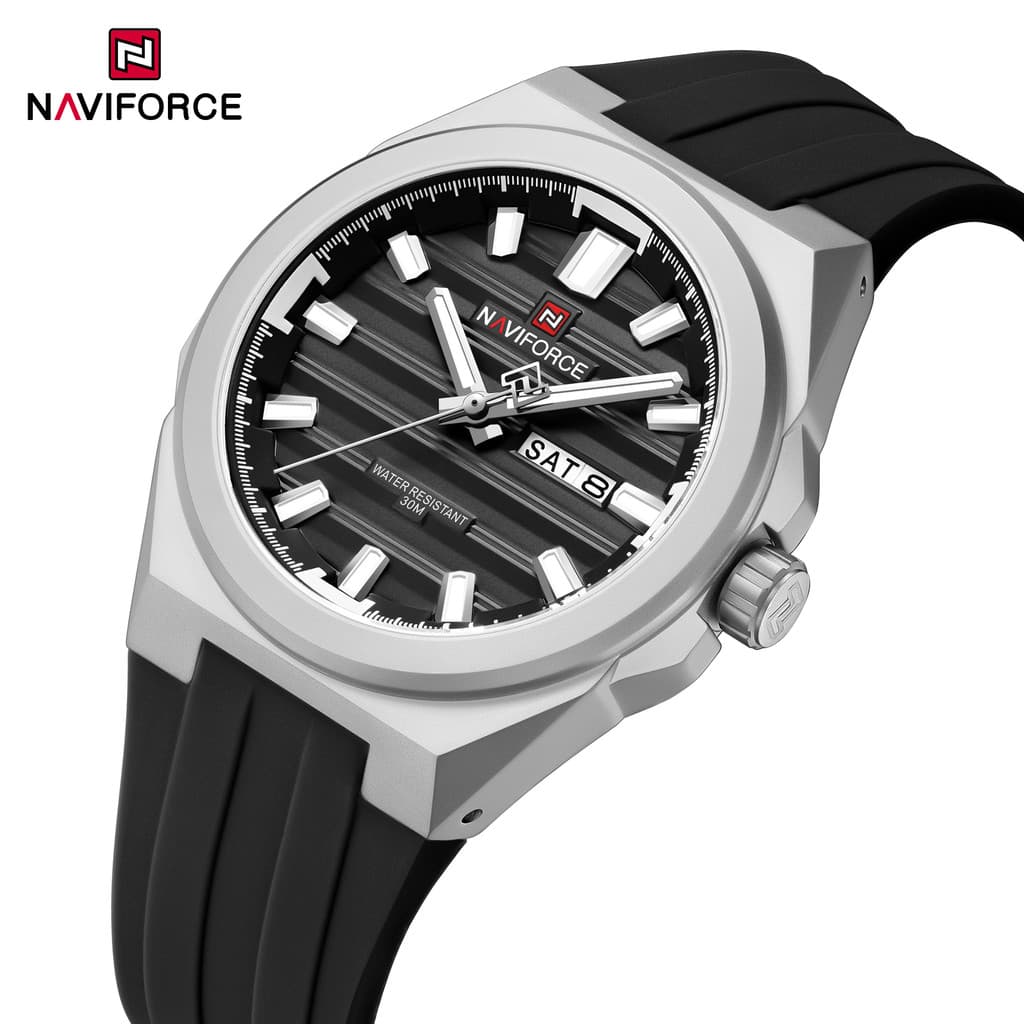 NAVIFORCE NF9279 Relógio De Pulso Esportivo Masculino De Luxo Militar Data Automática Silicone Borracha Quartzo Original