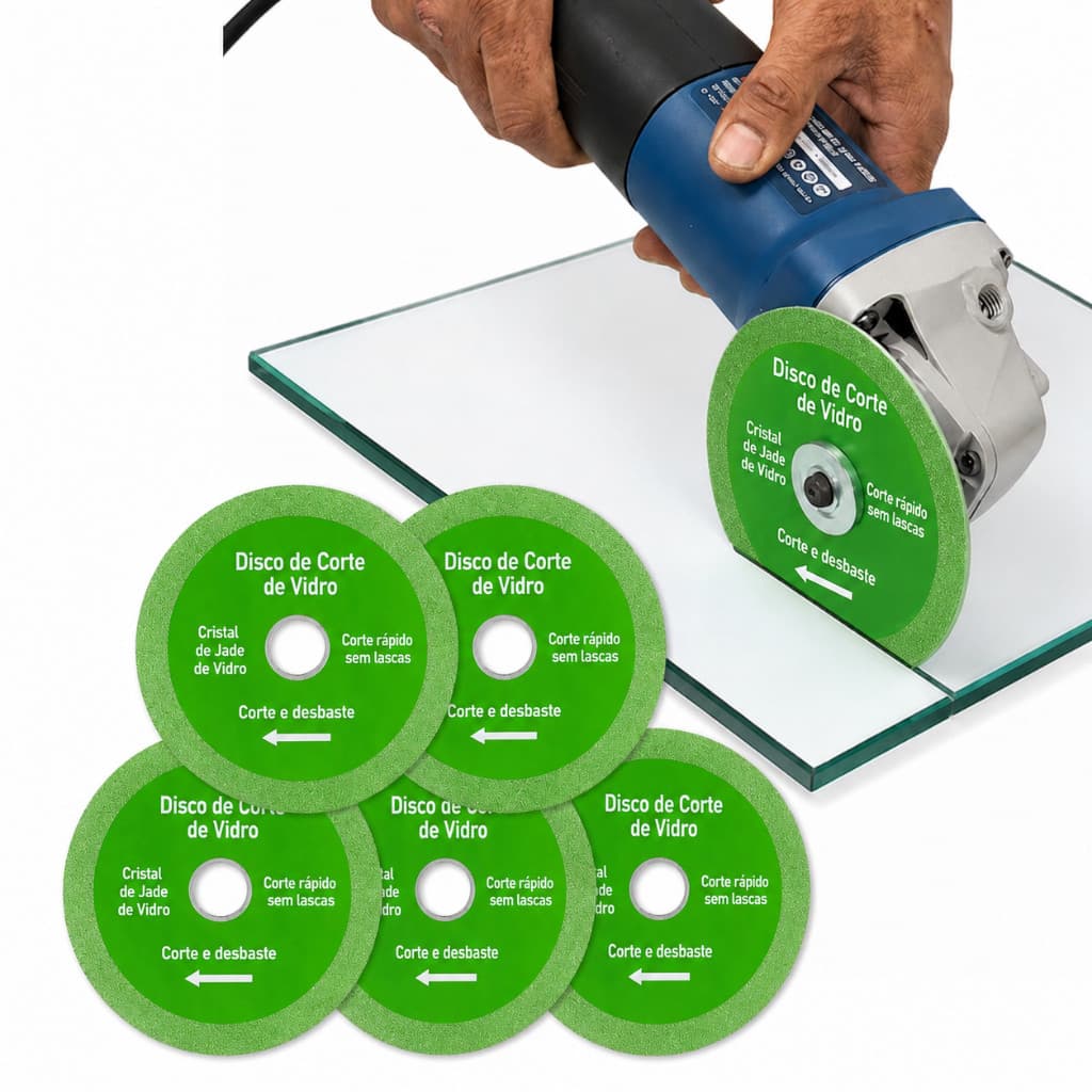 Kit 5/10 Discos Diamantados 100mm 4" para Corte de Vidro Mármore Cerâmica Porcelanato Corte Preciso