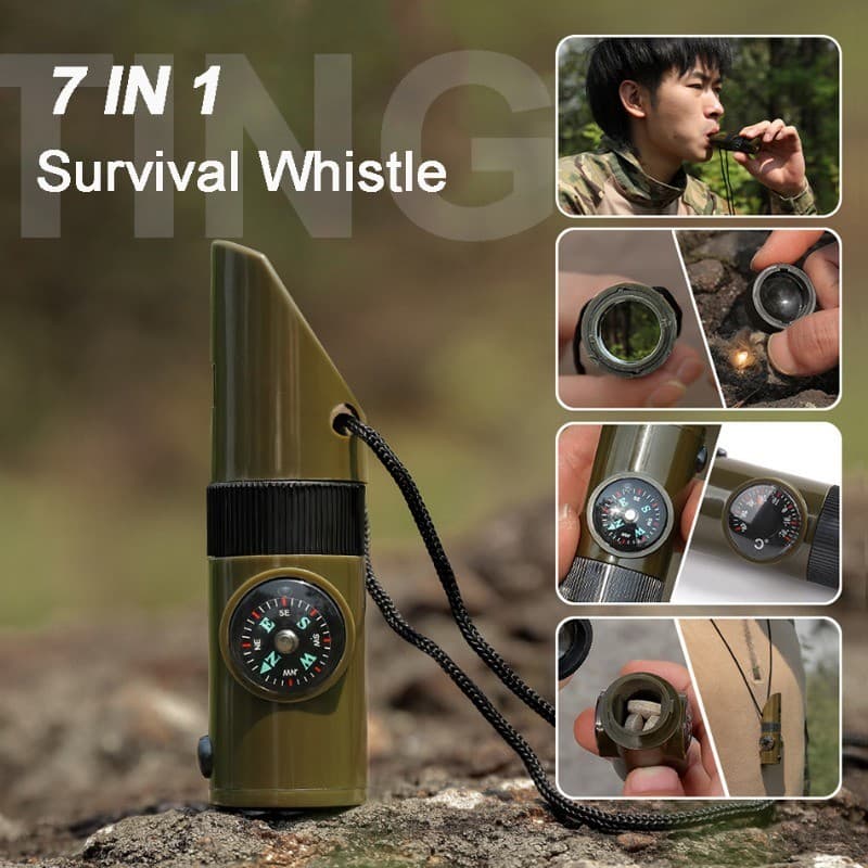 7 Em 1 Apito De Sobrevivência Portátil Alto Decibel Segurança Para Acampamento Ao Ar Livre Caminhadas Emergência SOS Bús