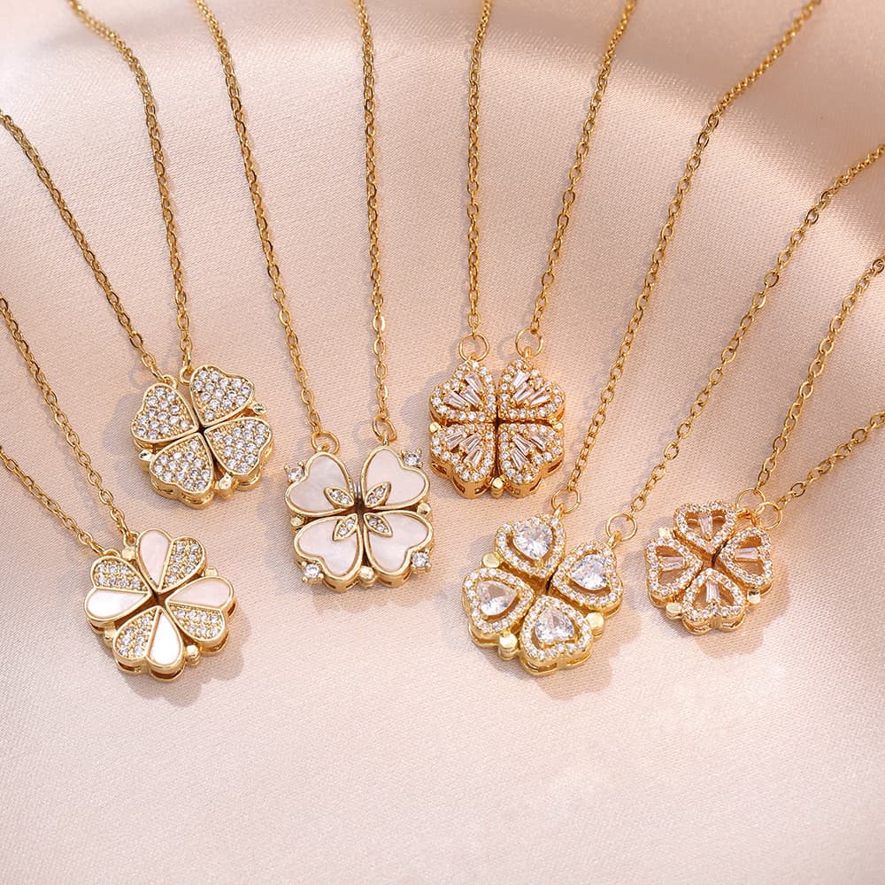 Colar Feminino, Estilo Coreano e Japonês, Elegante para Usar em Camadas, Uso Dupla Face, Colar de Clavícula com Coração