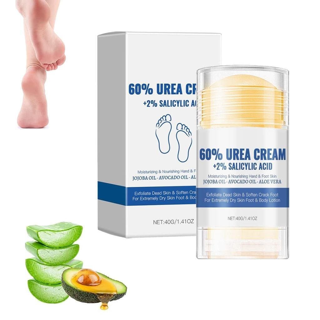 Creme Hidratante para Pés Anti-Rachaduras com 60% de Uréia, Alivia Rachaduras e Secura