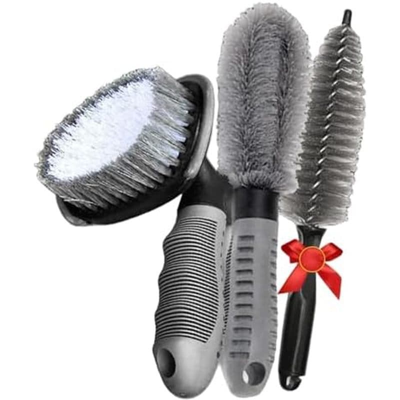Kit De Escova De Limpeza De Carro-3 Escovas Versáteis De Detalhes Automáticos Com Alças Ergonômicas-Sem Arranhões Para P