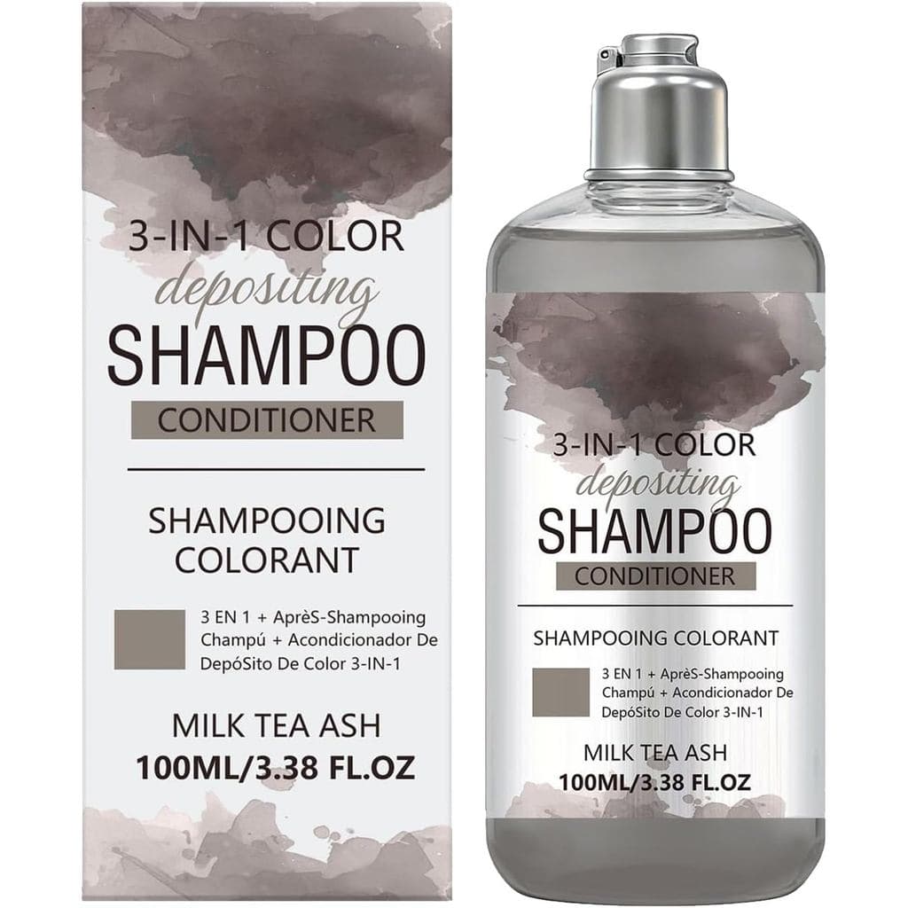 Shampoo tonalizante cor chá com leite, shampoo tonalizante para cobrir cabelos grisalhos, shampoo tonalizante três em um