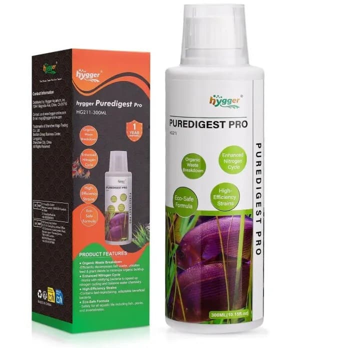 Clarificador de água biodegradável hyggerAquari, reduz excrementos de peixes, remove lodo orgânico, solução para gestão