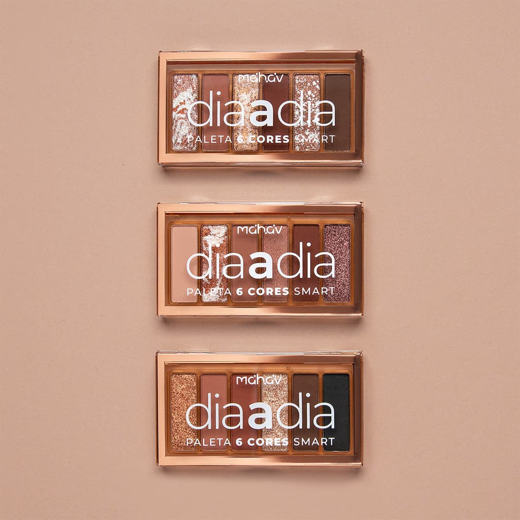 Paleta De Sombras 6 Cores Smart Mahav Maquiagem Diária Alta Pigmentação Longa Duração