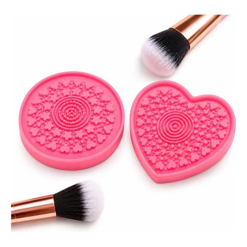 Limpador De Pinceis Maquiagem Lavar Pinceis Pratinho Limpeza Rosa chiclete