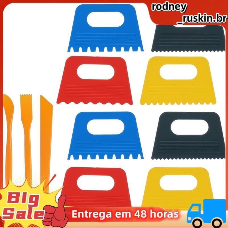 Ferramenta Plástica Do Raspador Da Pintura De 8 Pces Com Lâminas De Substituição De 3 , A Óleo DIY Graffiti Para O Gesso