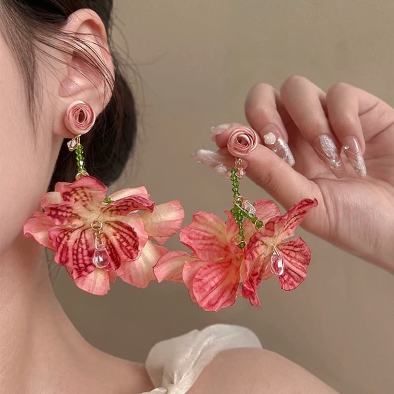 Brincos Longos com Franjas e Contas Feitos à Mão para Mulheres, Acessórios de Orelha em Estilo Florestal Exclusivo