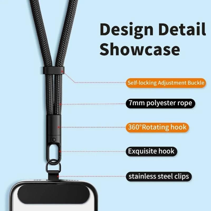 Cordão De Pulso De Telefone De Poliéster Lavável Ajustável Loing Bule Anti-Queda Para Esportes Ao Ar Livre Transporte Di