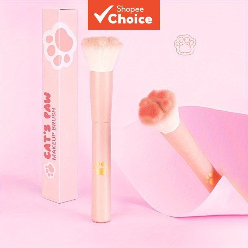 Pincel De Blush Com Design De Pata De Gato Caixa De Armazenamento Ferramenta De Maquiagem Profissional Para Todos Os Tip