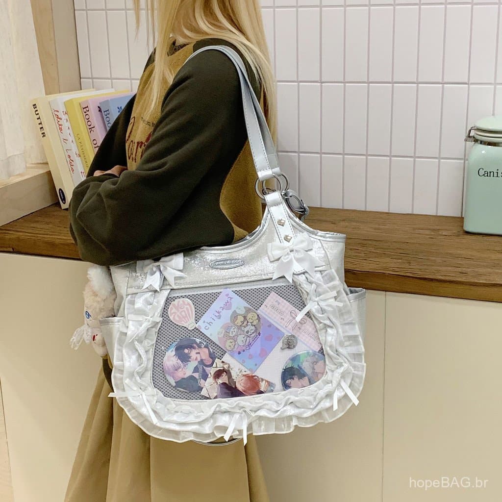 Bolsa casual de alta qualidade em estilo japonês popular, nova bolsa de mão de grande capacidade em estilo universitário