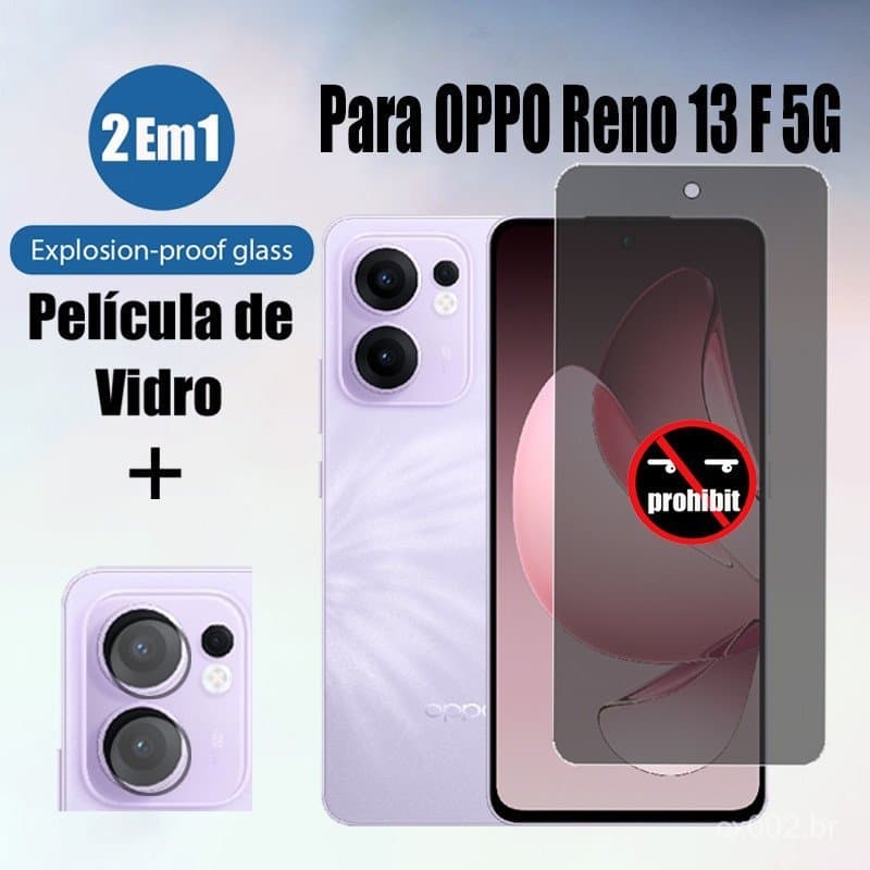 Película Reno 13F 2 Em 1 Protetor De Tela De Privacidade De Vidro Temperado Anti-Espião Para OPPO 13 12 11 F 12F 11F 5G
