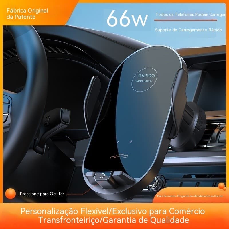 Suporte de celular para carro com carregador sem fio, suporte de celular com sensor inteligente para saída de ar, 66W pa