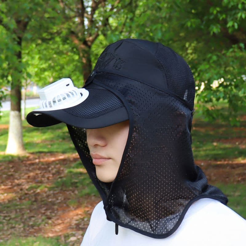 Chapéu de fã masculino pesca protetor solar chapéu de sol máscara facial Anti-ultravioleta rosto cheio ao ar livre verão