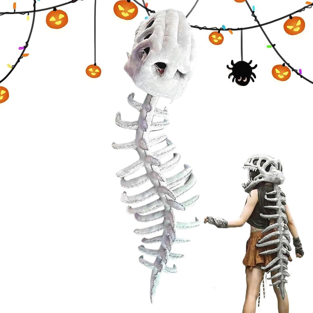 Fantasia de Dinossauro para Adultos, Fantasia de Esqueleto de Pelúcia para Halloween, Acessórios de Cosplay para Role Pl