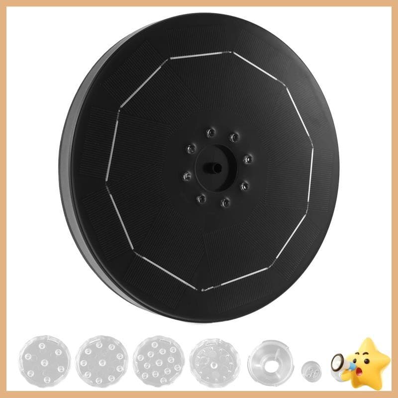 Bomba De Fonte Solar LED De 21.5CM Com Bateria De 5000mAh 6.5W 6 Bicos Para Banho De Pássaros Jardim Ciclismo Aquático-m
